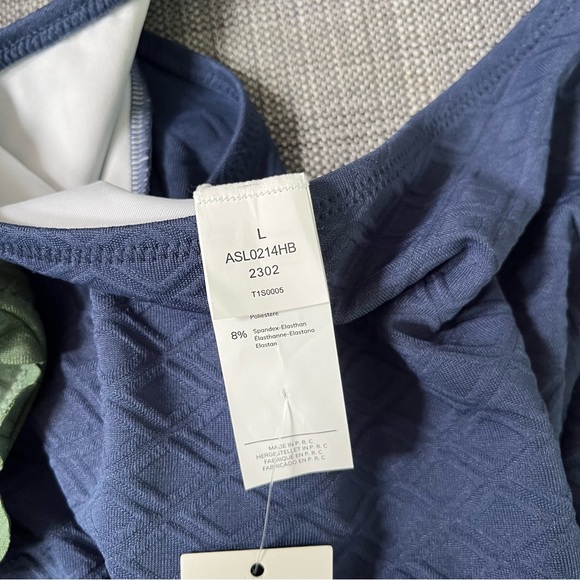 Cupshe Scallop Trim Cutout Swimsuit in Navy Blue Size L - Picture 3 of 10